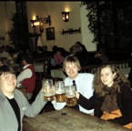 Martina, Ahti and Kim drinking beer